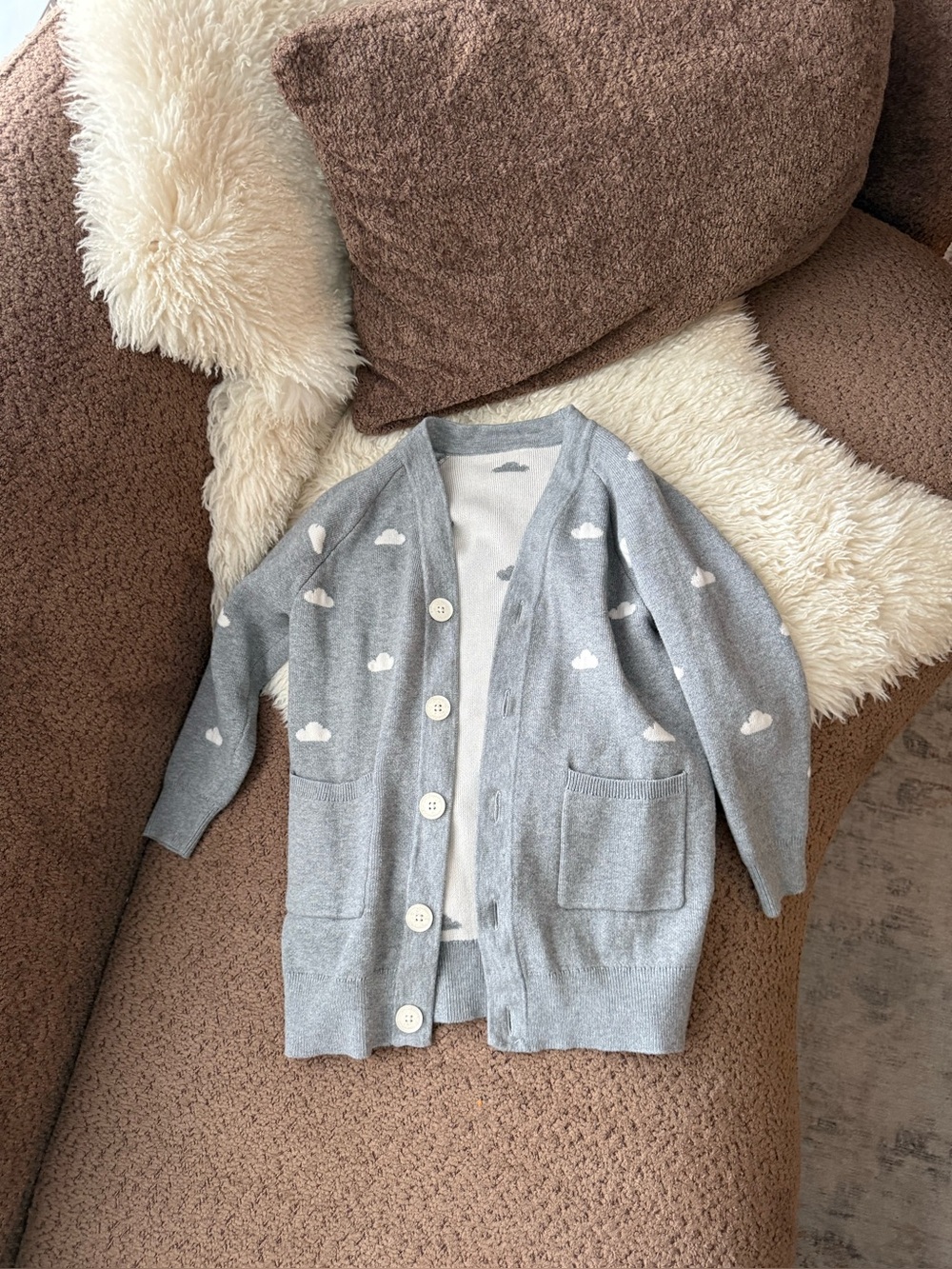 Petite Revery Cloud Printed Kids Cardigan